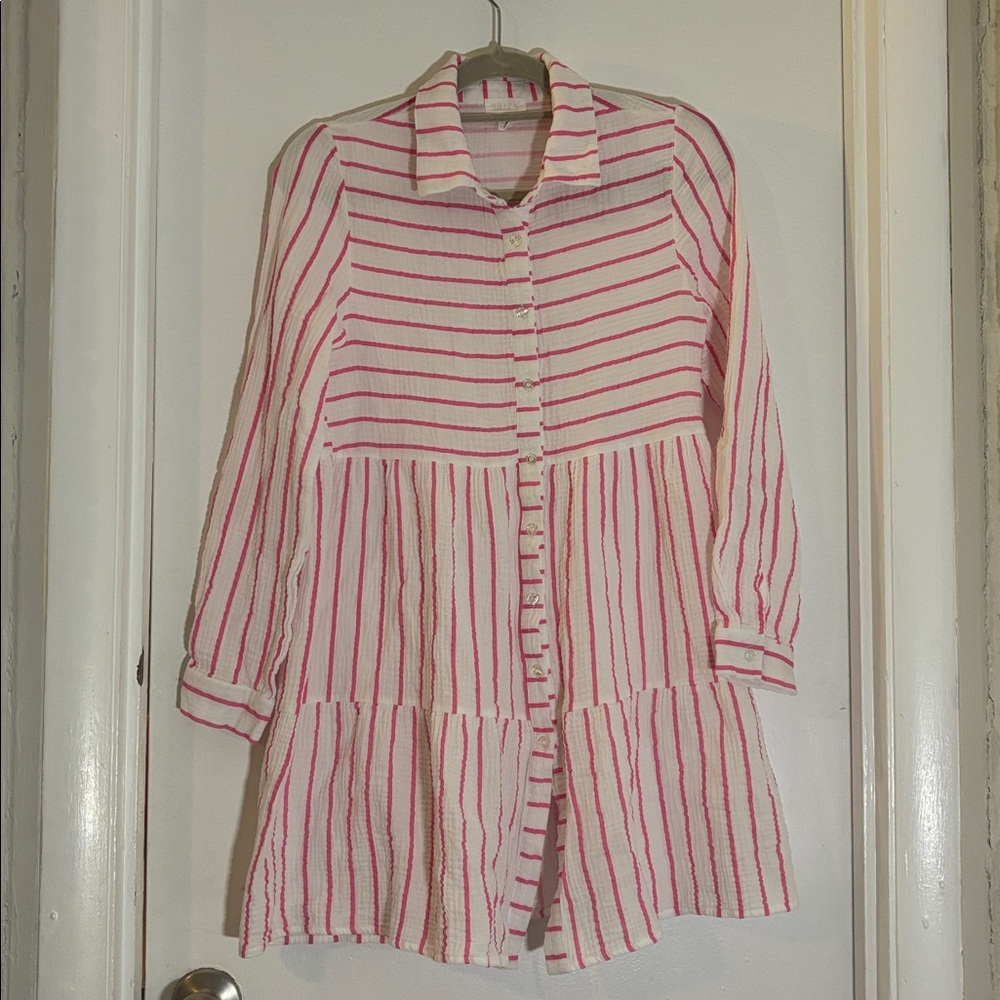 ANNE COLE IBIZA Cotten gauze swim cover-up S/P